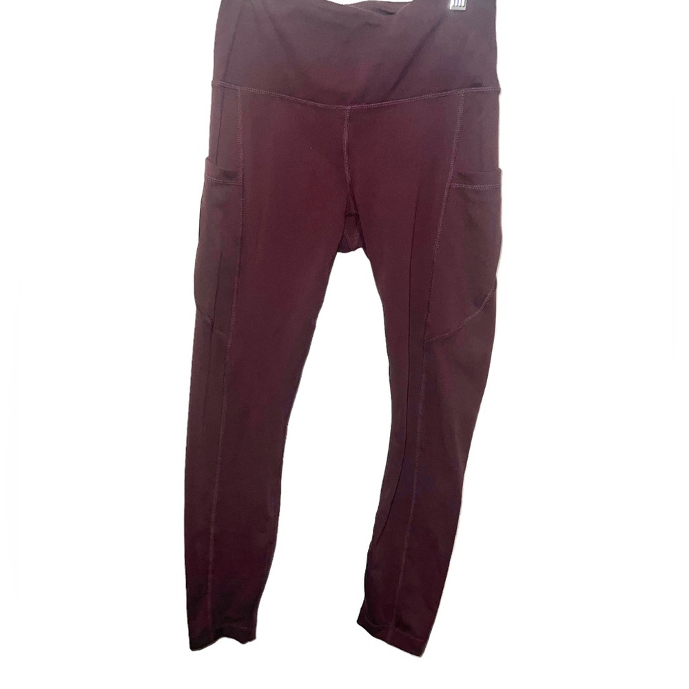Yogalicious Lux High Waist Side Pocket 7/8 Ankle Legging with Curved Yoke - Picture 2 of 6